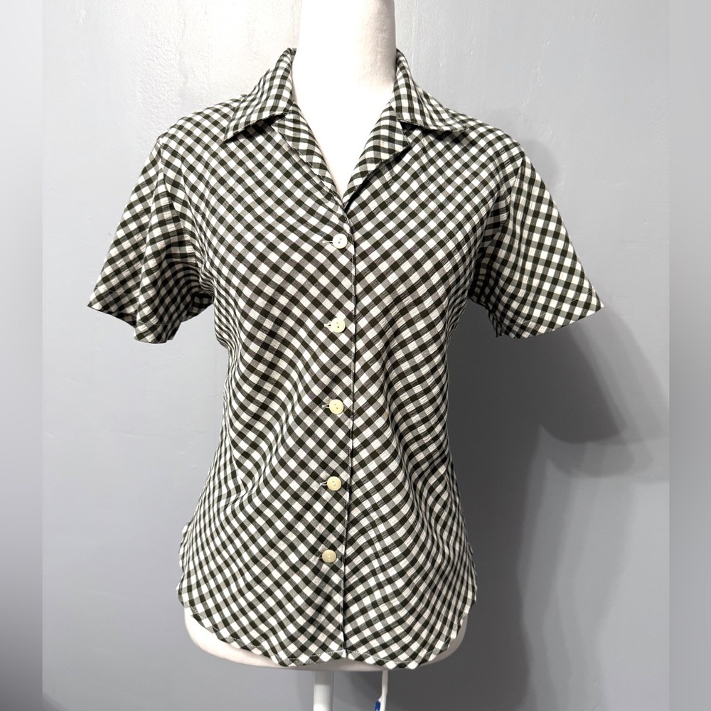 #5)  White Stag Black and White Gingham Button Down Shirt